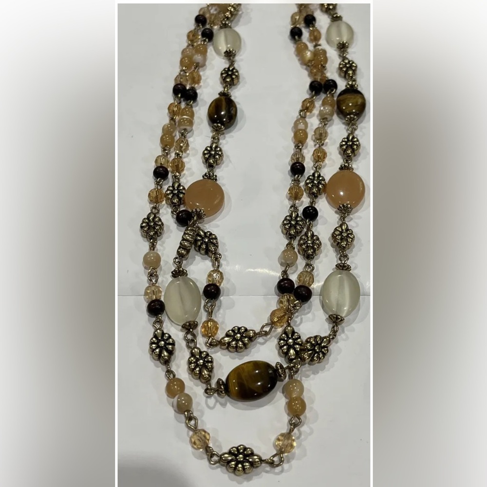Chaps Ralph Lauren Gemstone Beaded Necklace